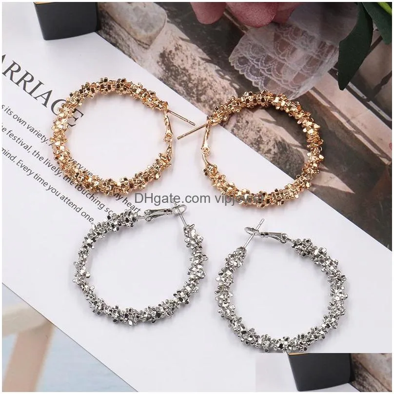 europe fashion jewelry womens big circle earring gold silver exaggerated hoope earrings