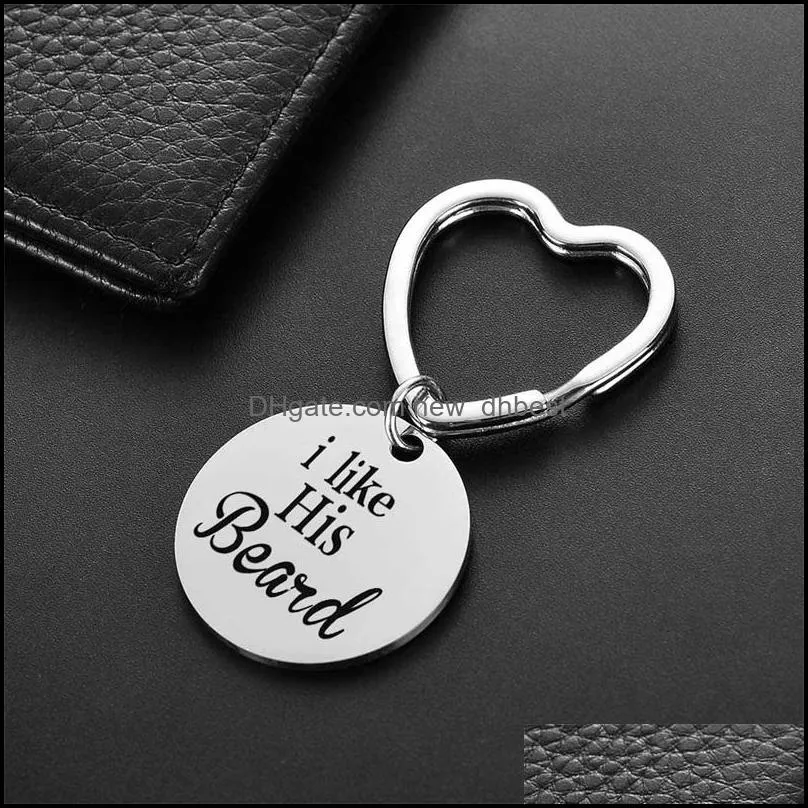 fashion jewellery accessories lovers key stainless steel i like her butthis beard keys buckle originality pendant ornaments keychains female