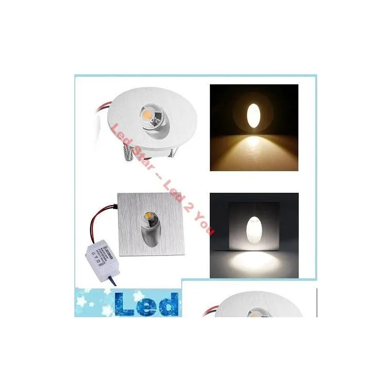 square/round led recessed light wall lamp 3w decoration led basement bulb porch pathway step stair light ac 85265v