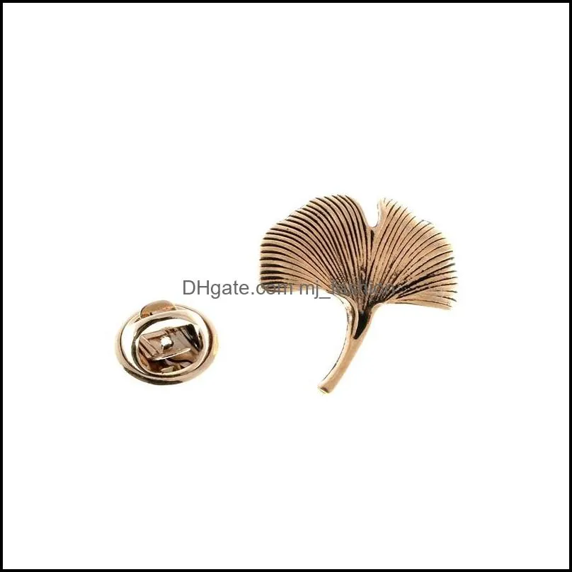 men ginkgo biloba leaf lapel stick brooch pin suit tuxedo corsage wedding boutonniere retro buttons lapel pin for wedding 80c3