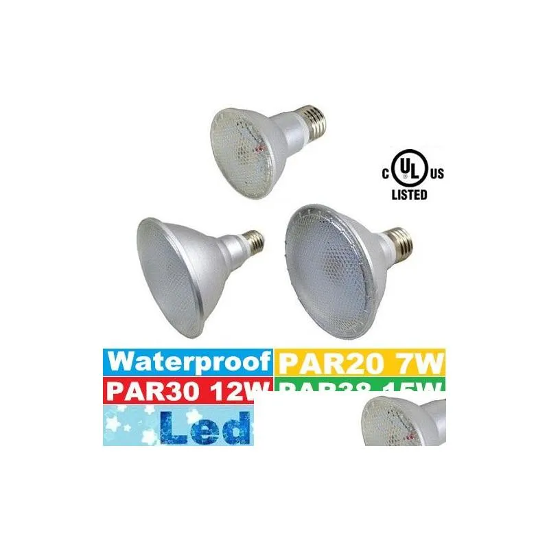 brand waterproof par20 par30 par38 led lights 7w 12w 15w e27 led bulbs light 120 angle high lumens led lamps ac 100240v
