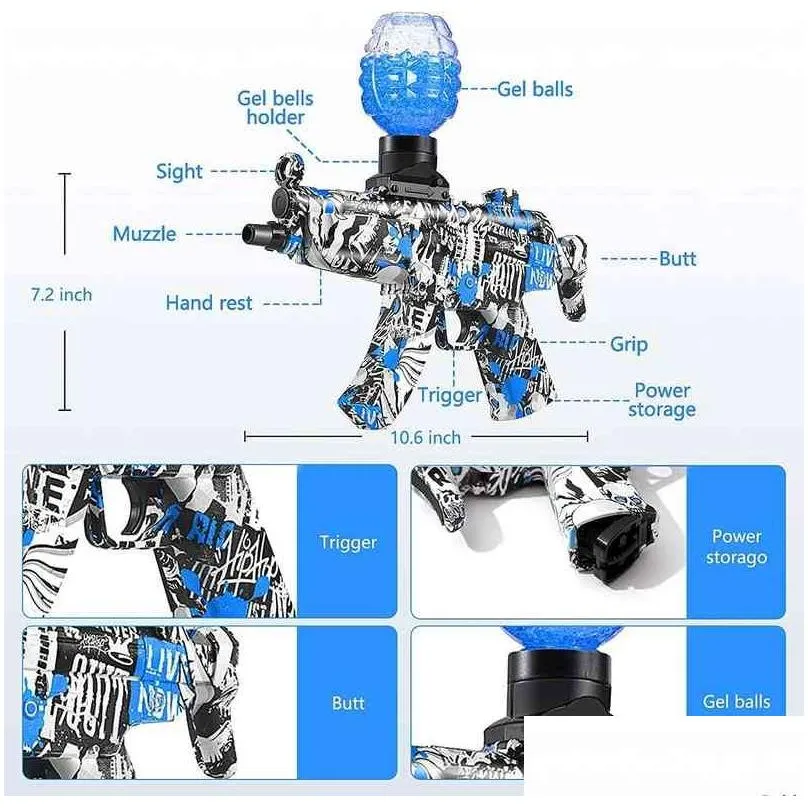 gun toys deal mp5 gel blaster plastic pistol with 15000 hydrogel balls gel gun blaster outdoor shooting game guns for children gift