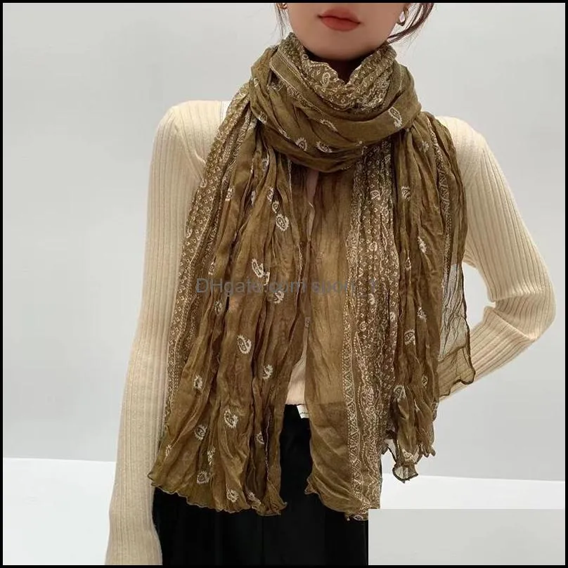 cotton linen scarves women pleased shawls wrapped wrap printed beach scarf vintage style