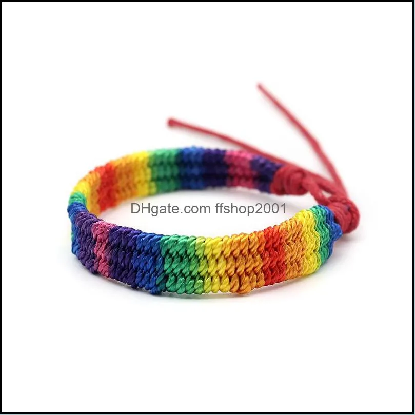 rainbow lgbt pride charm bracelet handmade braided friendship string bracelet for gay lesbian lgbtq wristband jewelry