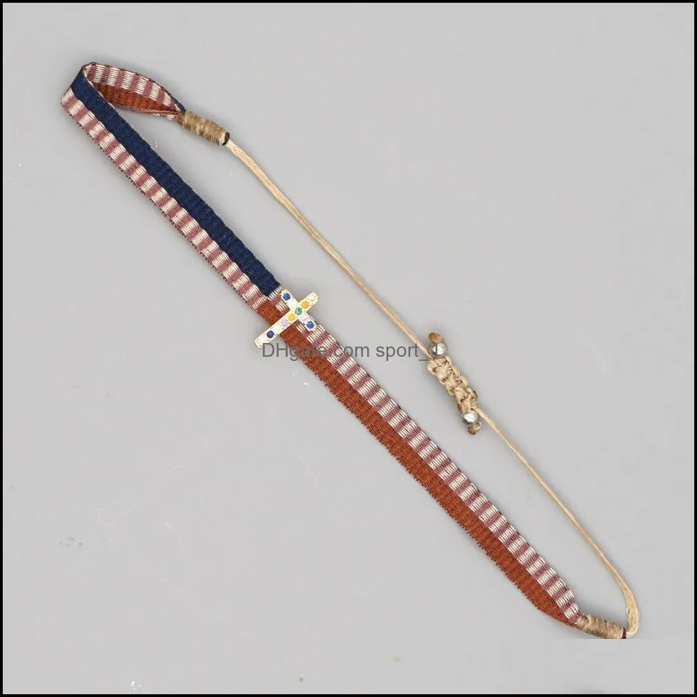 handmade weave pattern bracelets for women bohemian vintage shiny crystal anklet ethnic charm bracelet boho jewelry b39a
