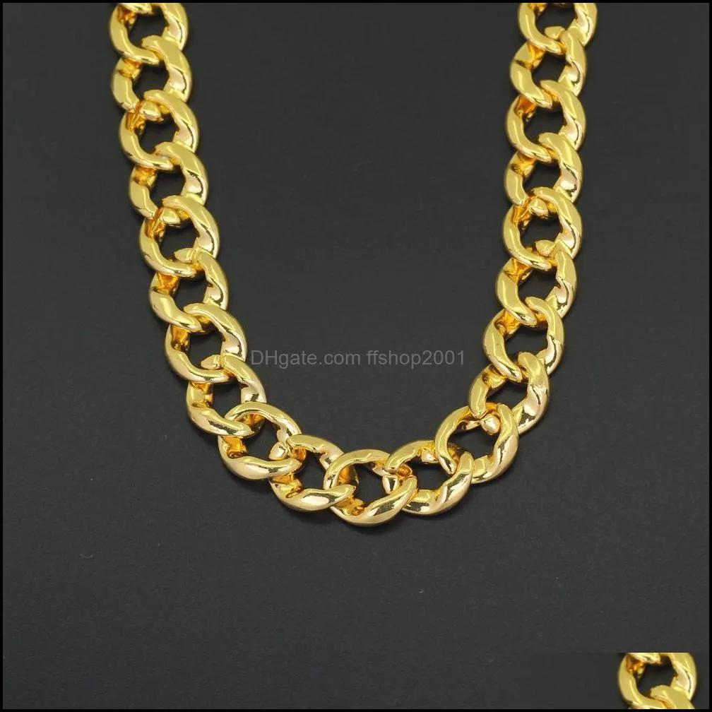 hiphop iced out  cuban link chains necklace for mens long thick heavy big bling hip hop women gold silver jewelry gift