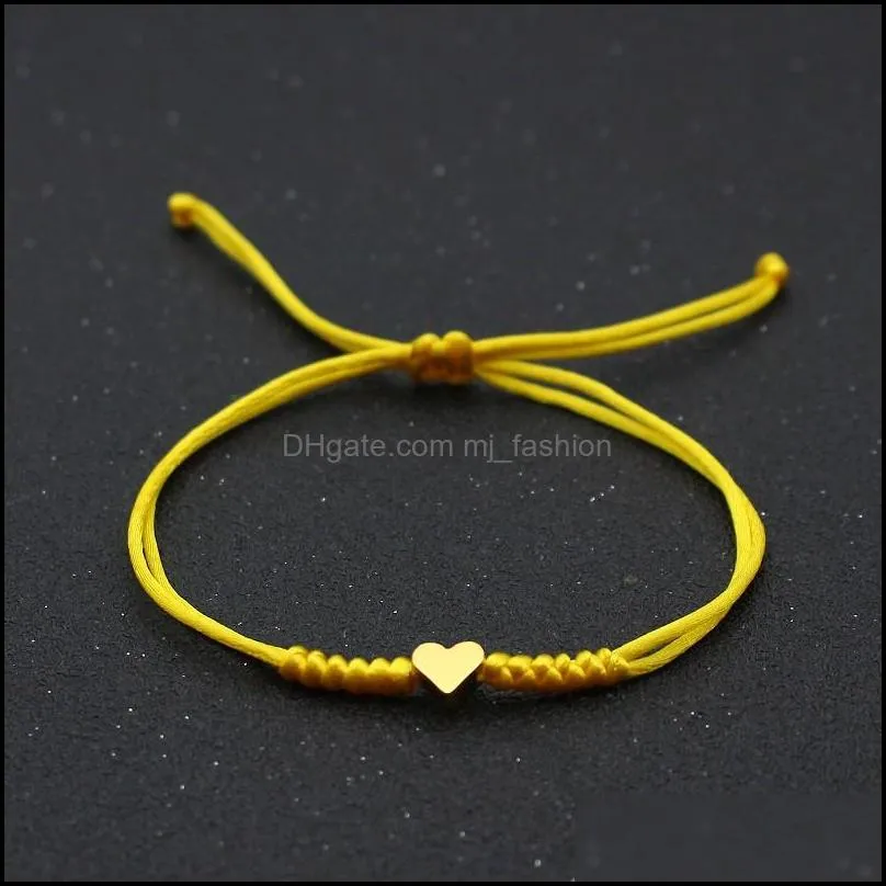 gold silver love heart charm bracelet women men lovers wish good lucky red string braided adjustable couple bracelets jewelry 2247 q2