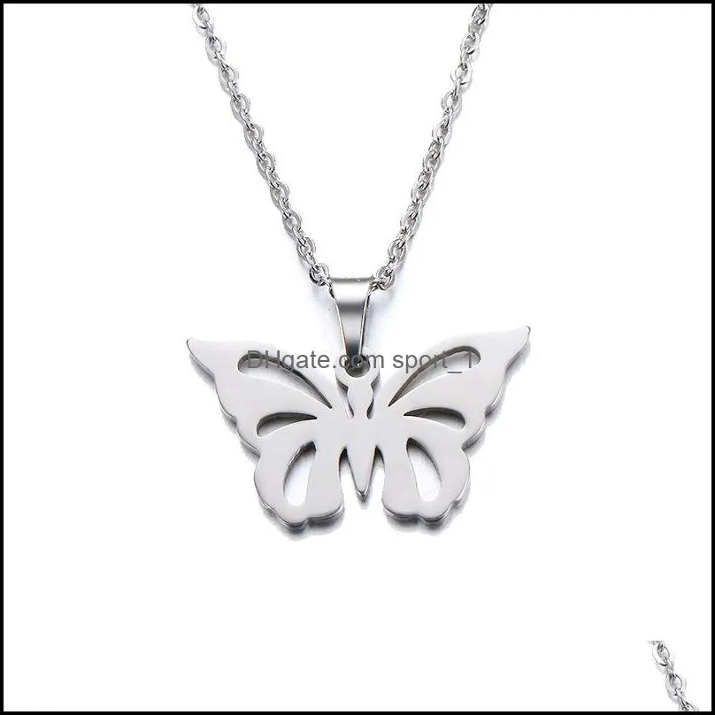 fashion stainless steel butterfly necklace personalized v letter gold feather choker elephant necklaces pendant gift