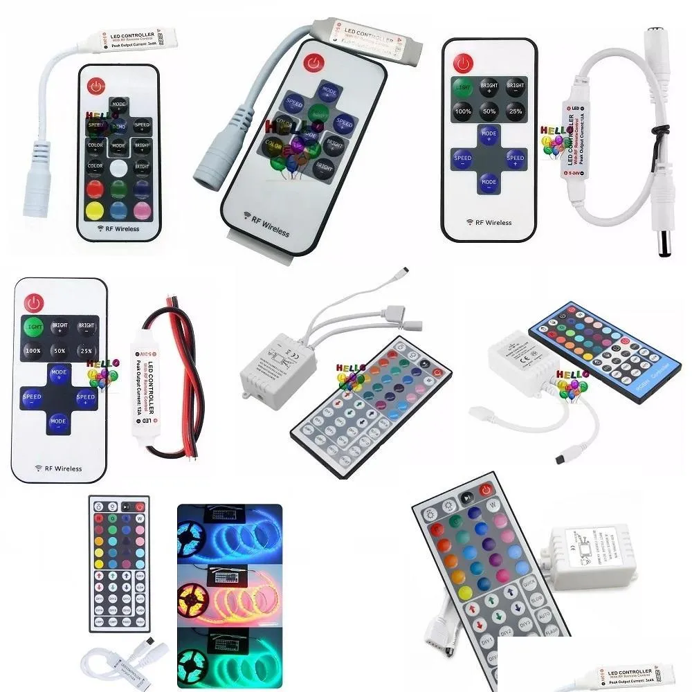 44keys ir remote led rgb rgbw controller dc 12v24v 12a rf wireless remote dimmer 2 ports rgb remote control for 5050 5630 5730 led