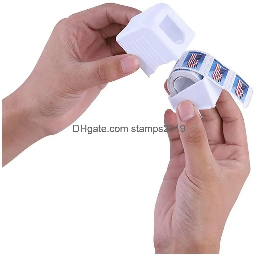 postage stamp dispenser for a roll of 100 stamps plastic stamp roll holder for us forever stamps is compact and impactresistant for desk organization of home office supplies