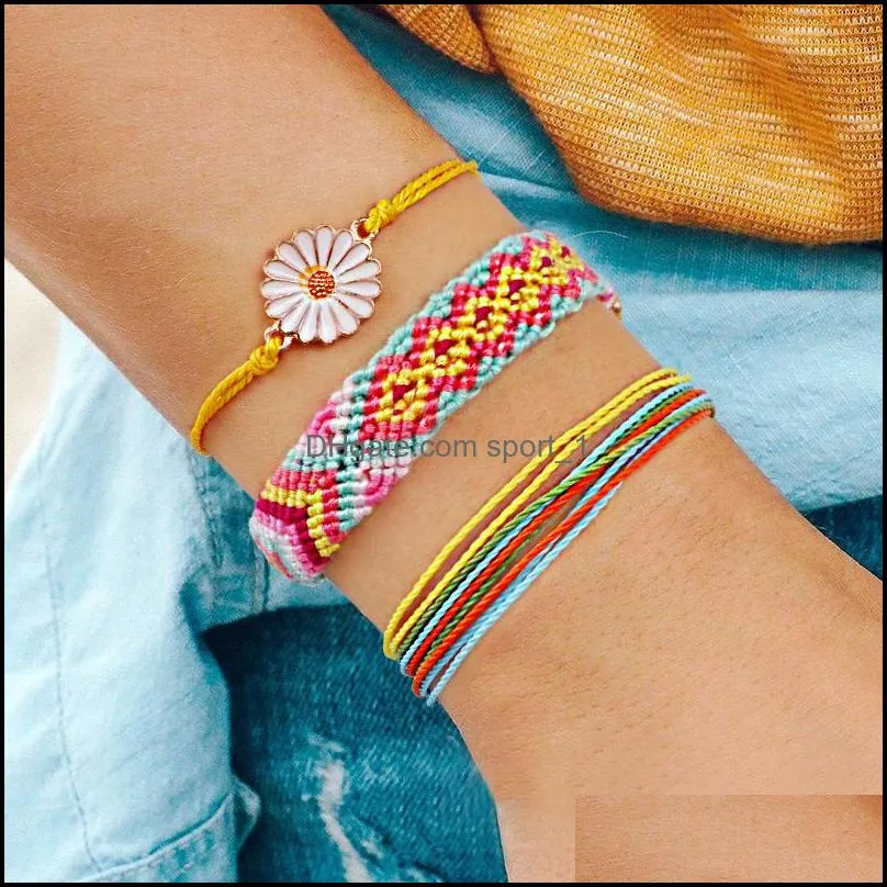 bohemian beach bracelets for women men braided rope bangle friendship woven bracelet handmade jewelry dhs q534fz