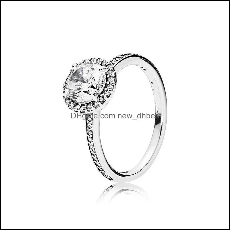 real 925 sterling silver cz diamond ring wedding engagement jewelry for women girls