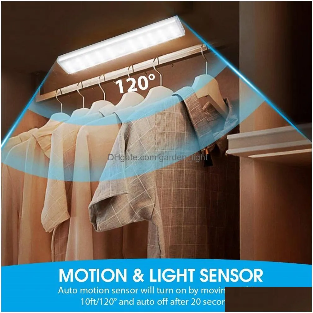 pir motion sensor led light usb wireless led kitchen/wall lamp 3 mode brightness level 30 led closet/wardrobe/under cabinet light