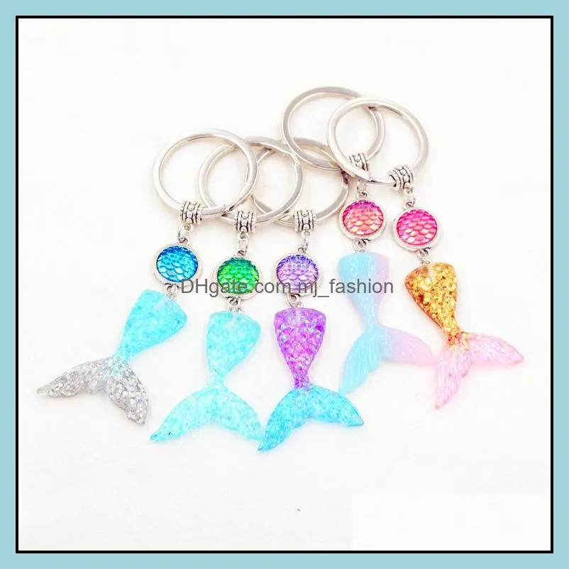 mermaid tail keychain girls sequins key rings decorative pendants for women bags car keys phone accessories wedding party mom gifts 13