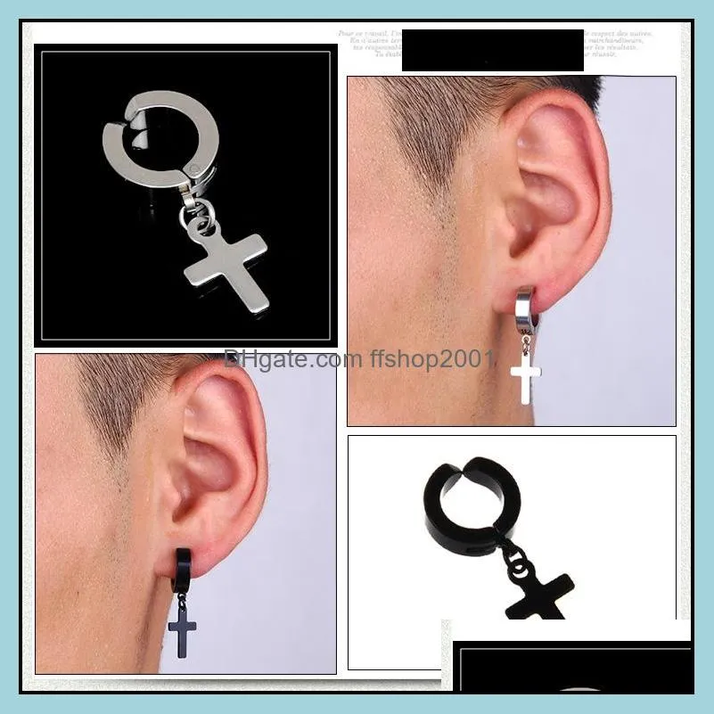 men s punk hypoallergenic no piercing earrings for women cross star gun gecko tower dangle clip on ear fashion jewelry in bulk