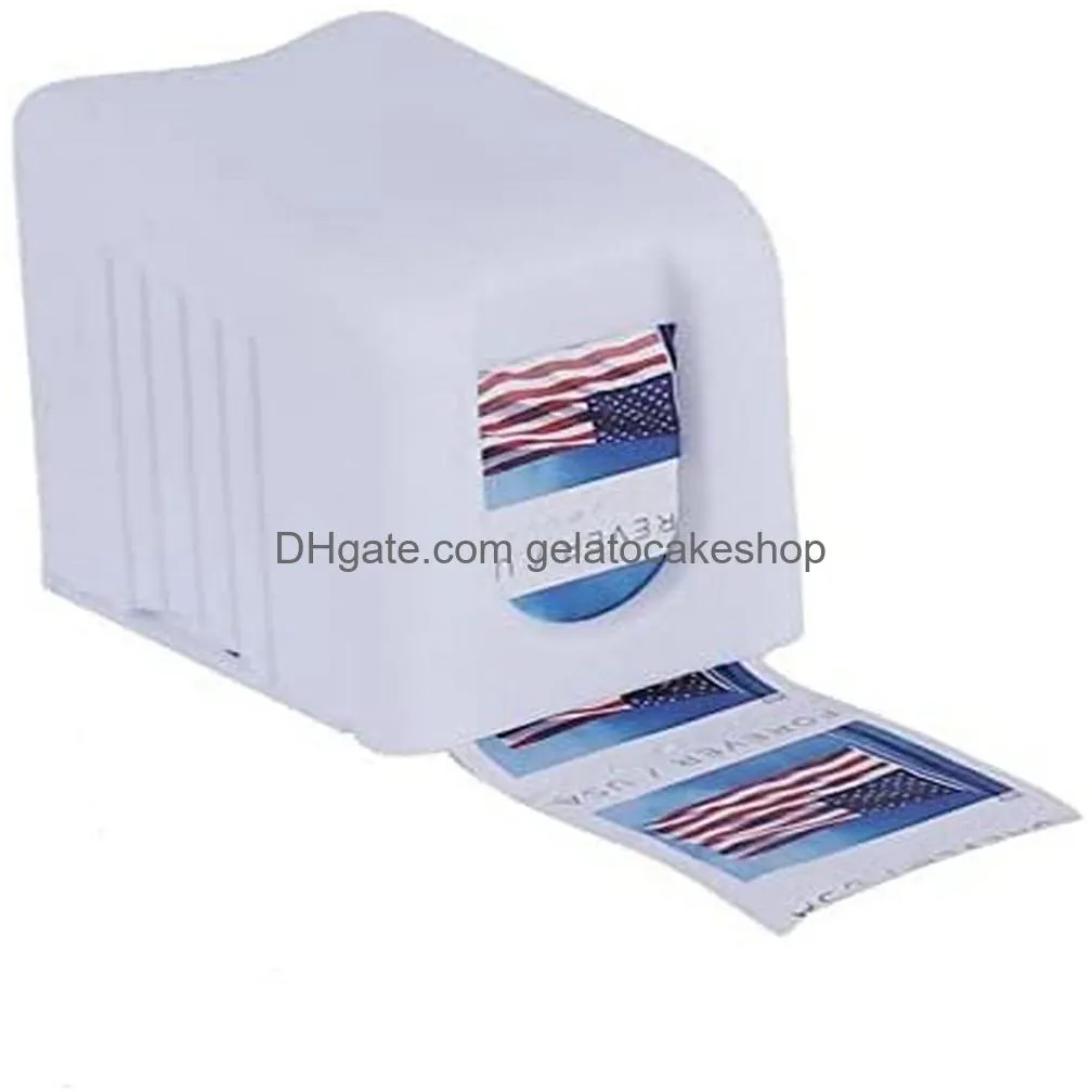 postage stamp dispenser for a roll of 100 stamps plastic stamp roll holder for us forever stamps is compact and impactresistant for desk organization of home office supplies