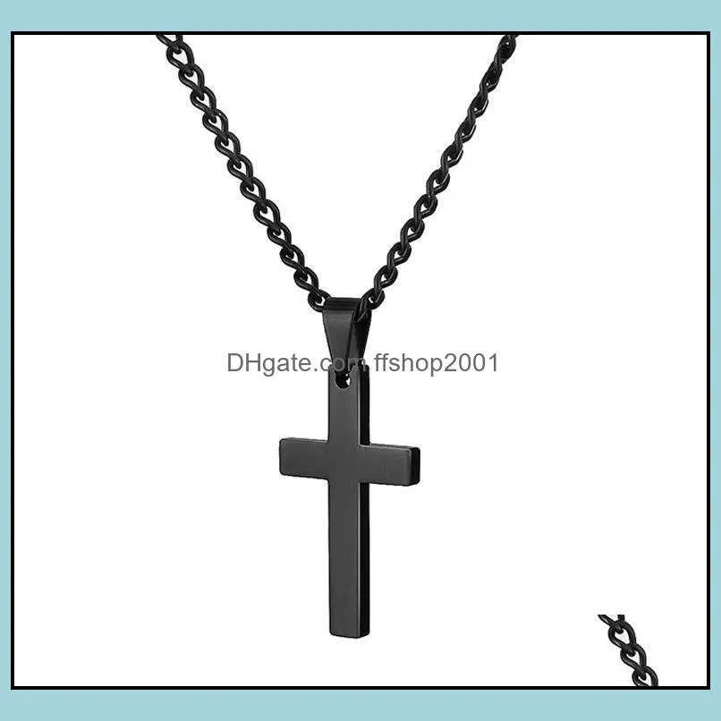 fashion cross necklaces for women men religious crucifix pendant gold silver black chains luxury jewelry gift