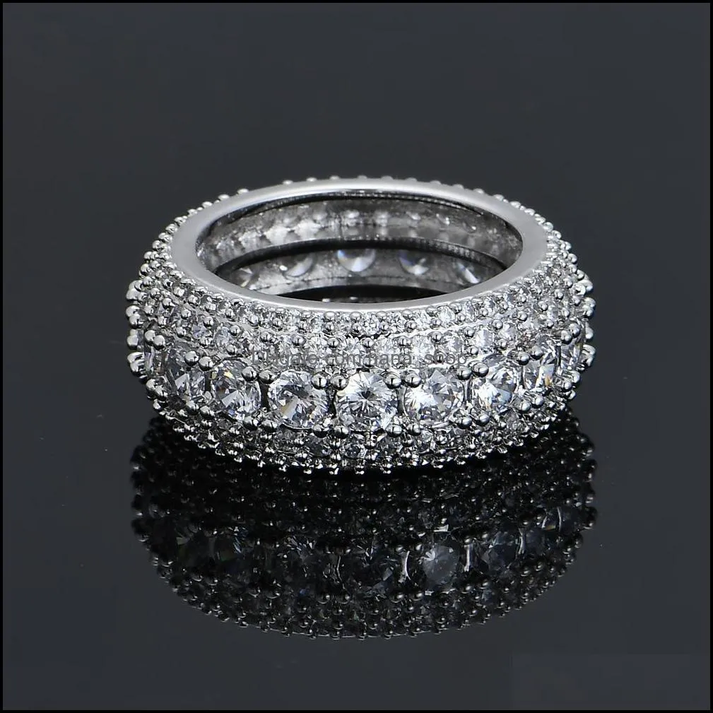 fashion bling hip hop ring vintage jewelry full diamond women wedding rings q316fz