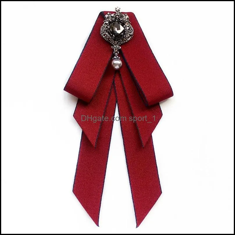 british men women silk satin ribbon bow tie cravat luxury groom necktie business wedding party alloy crystal rhinestone bowtie