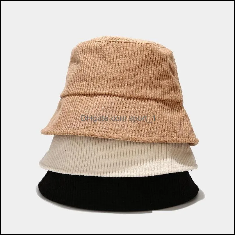 winter classic corduroy stingy brim hat outdoor harajuku fishing bucket hats for female male unisex casual cap