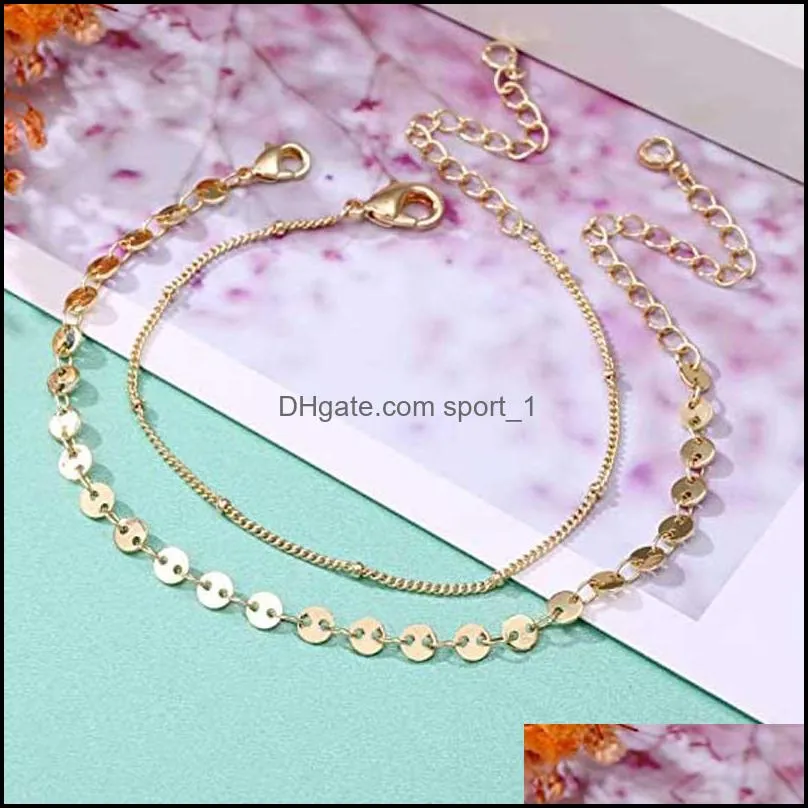 14k gold plated layered bead bracelets handmade fashion pearls bar beaded bracelet bangle charm jewelry for women girls k119fa