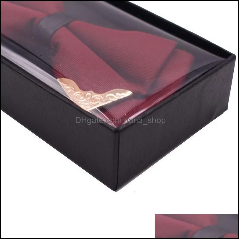 hand made paper boxes fashion accessories necktie bow tie hanky tie set gift packing box bag black solid vintage classic