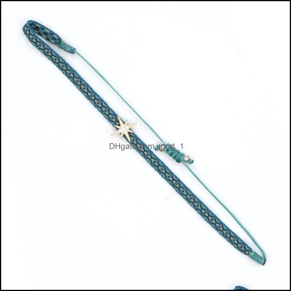 weave braided crystal bracelet beach vintage adjustable rope string bangle ethnic friendship bracelets wristband b38a
