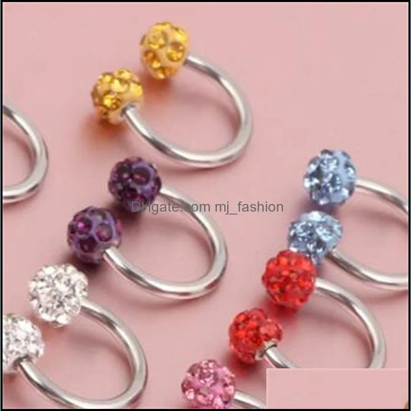 rings studs drop delivery horseshoe nose body jewelry multi colors titanium piercing 50pcs/lot aprmd 1875 t2