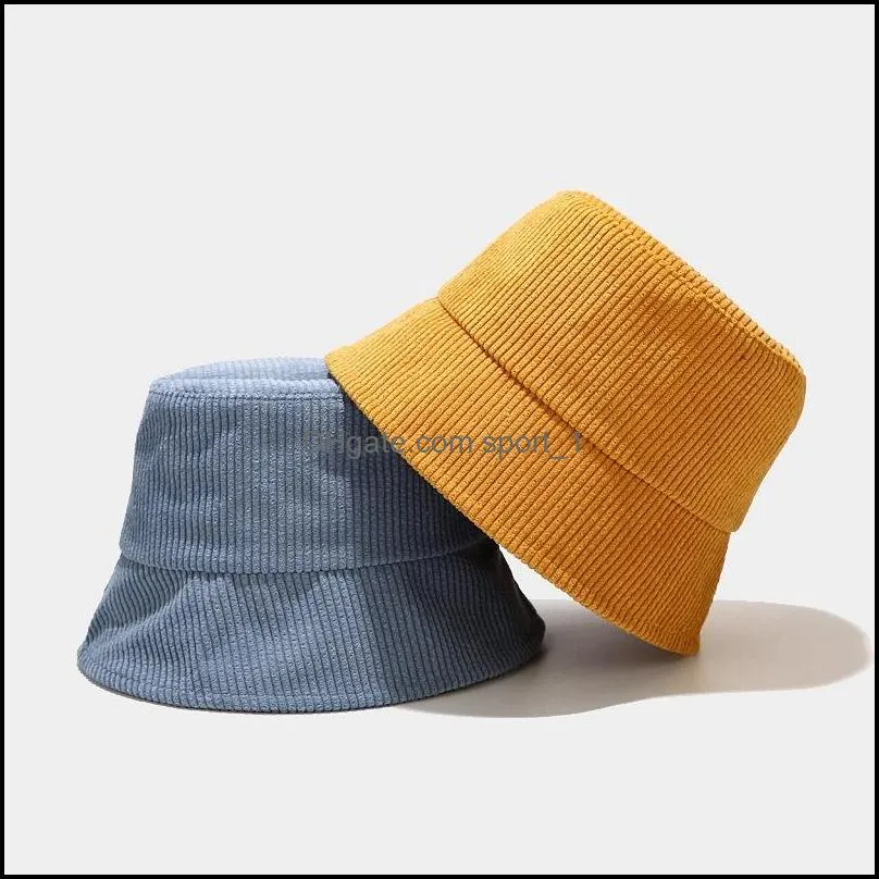 winter classic corduroy stingy brim hat outdoor harajuku fishing bucket hats for female male unisex casual cap