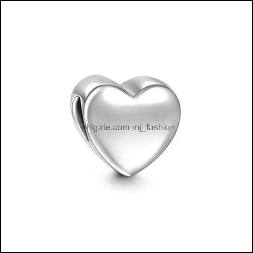 925 silver charms bracelet love heart stainless steel beaded accessories originality small hole ornaments beads pendant p o female 40sz