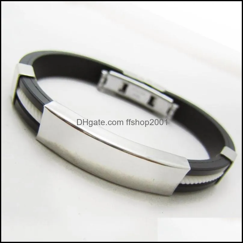 stainless steel silicone bracelet for women men sport titanium steel 10 colors wrap bangle fashion jewelry gift