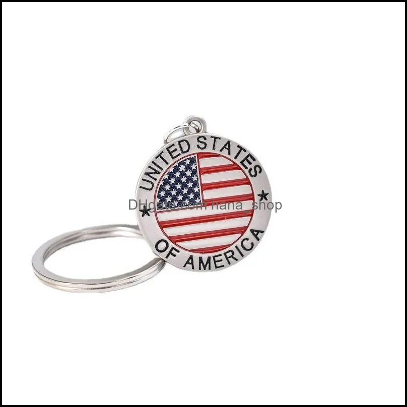 fashion metal keychain jewelry american uk puerto rico flag women men jewelry car key ring holder souvenir for gift