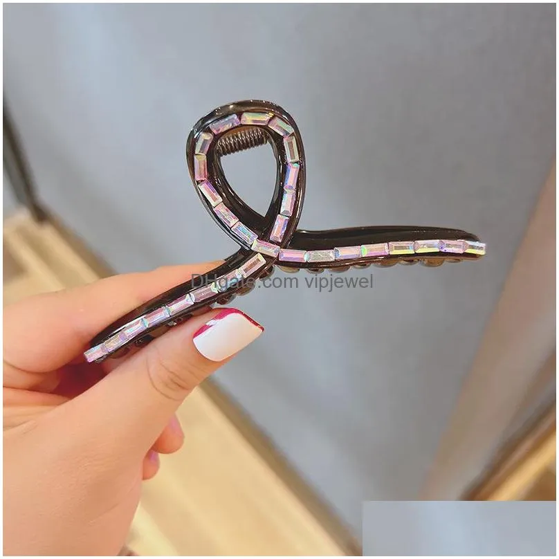 fashion jewelry plastic hairpin for women hair clip pin lady girl magic color square barrette back head shark clip large grip hair