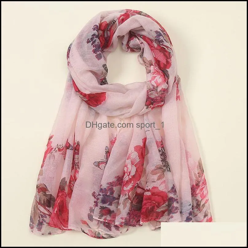 fashion women classical print scarf scarves sun protection gauze kerchief lightweight ethnic blue and white porcelain bali yarn scarf