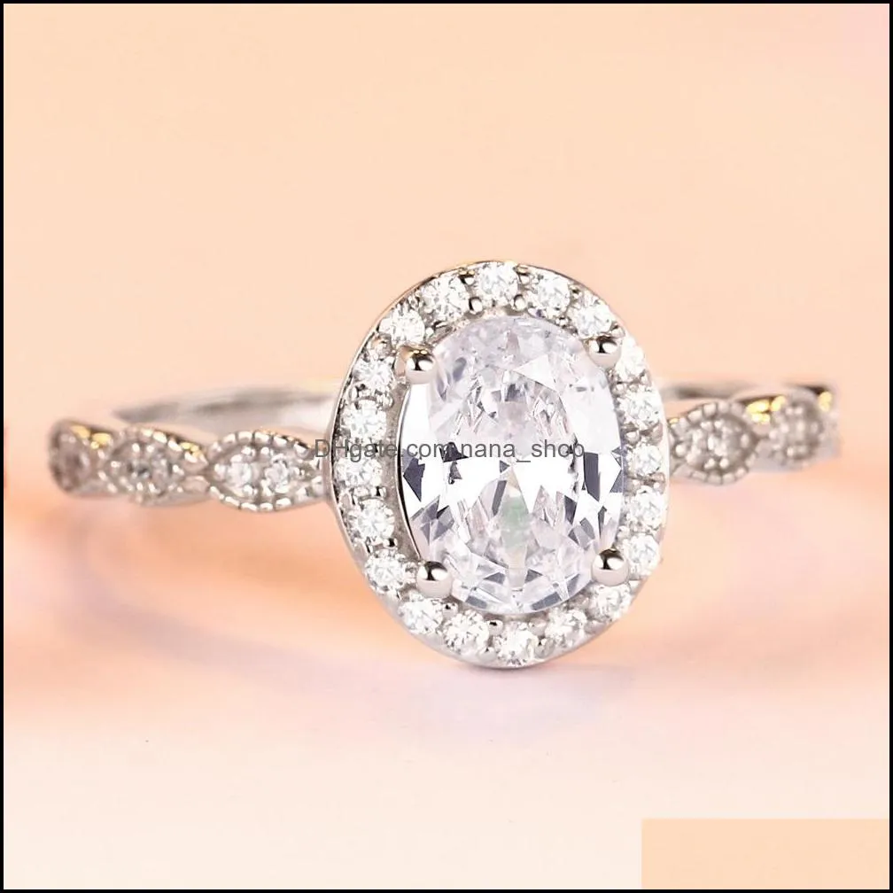 fashion crystal wedding ring set for women jewelry engagement bands girl gift rinestone zircon rings q483fz