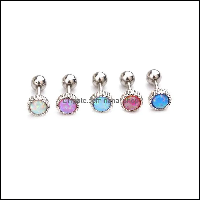 mixed colors cartilage dangle earrings bling crystal ear stud stainless steel barbell studs earring helix tragus piercing a84z