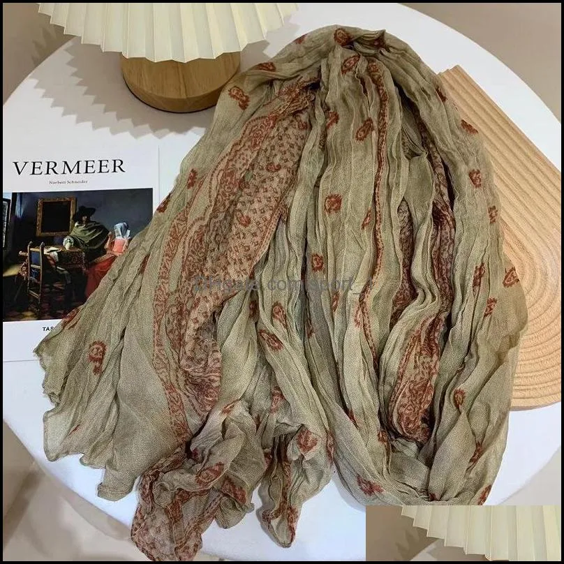 cotton linen scarves women pleased shawls wrapped wrap printed beach scarf vintage style