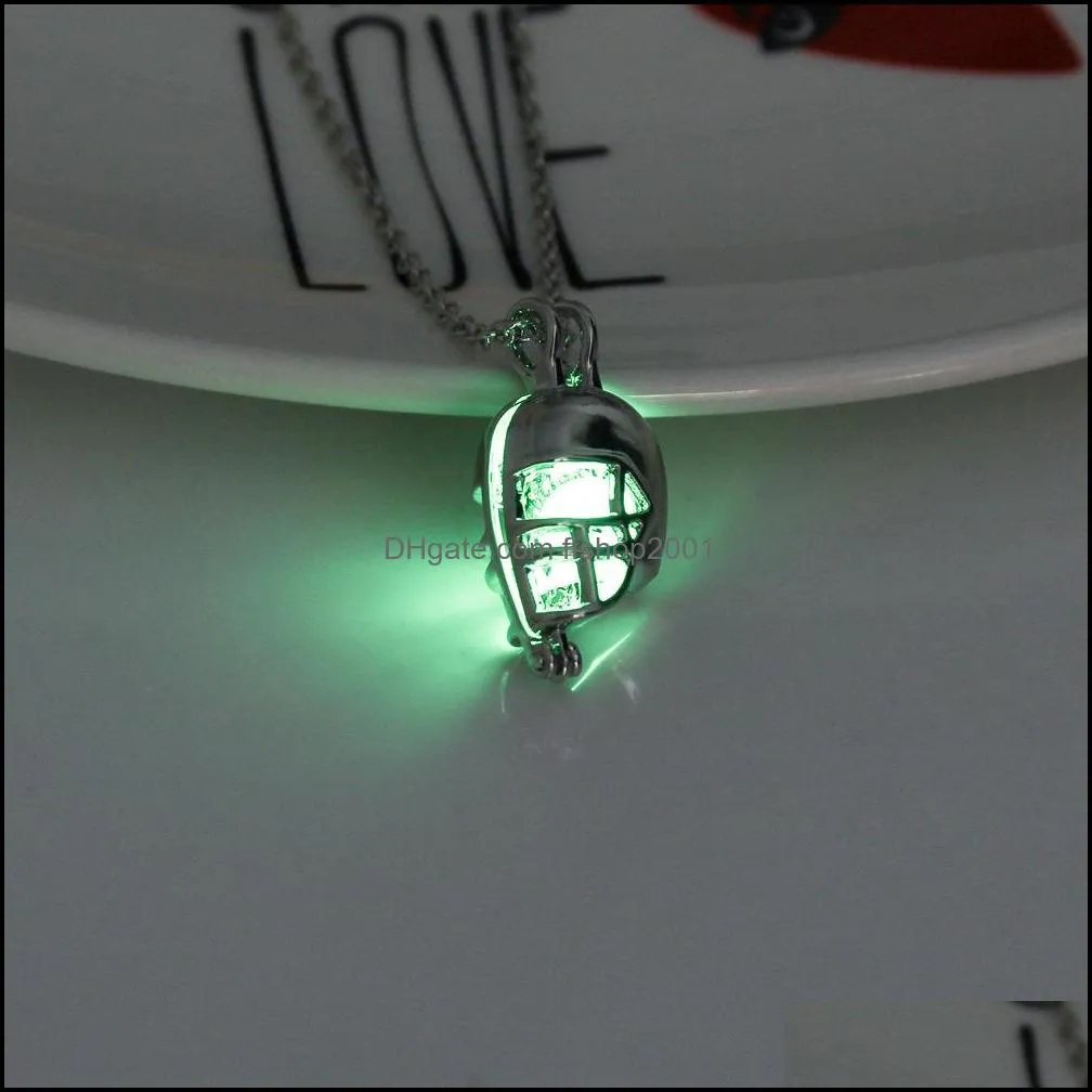 glow in the dark american football helmet necklaces for women luminous beads locket pendant chains fashion sports jewelry gift