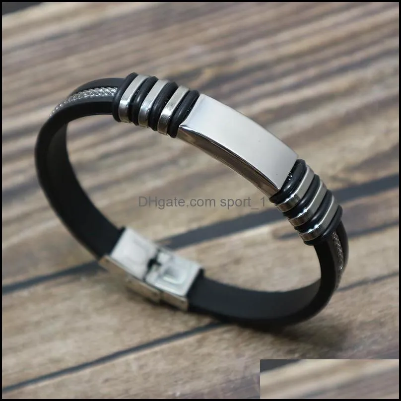 classic stainless steel black bangle pu leather men bracelet for anniversary gifts q287fz