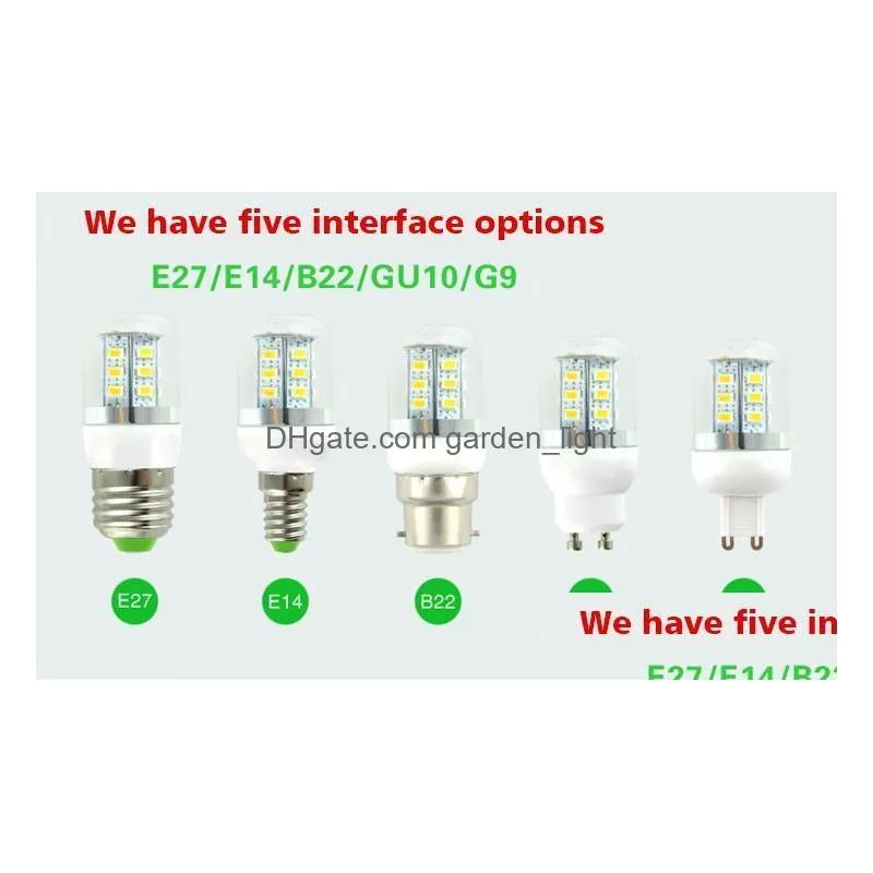 smd5730 led light bulbs gu10 e27 e14 b22 g9 led corn lights 7w 12w 15w 18w led spot lights 360 degree ac 85265v