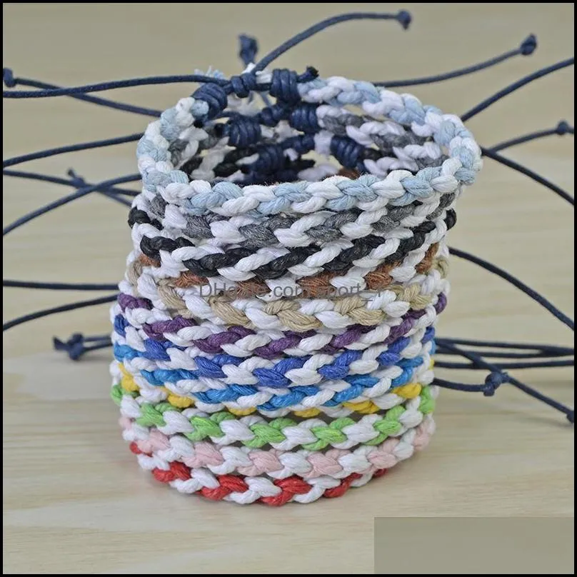 handmade weave rope bracelets friendship cotton bangle for woman men charm anklet bracelet ethnic jewelry gifts b35a