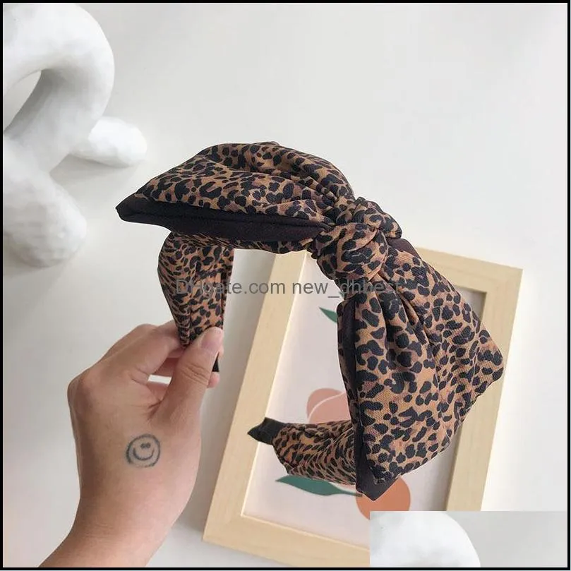 fashion womens hairband big bowknot bohemia leopard headband adult center knot headwear girls hair accessories