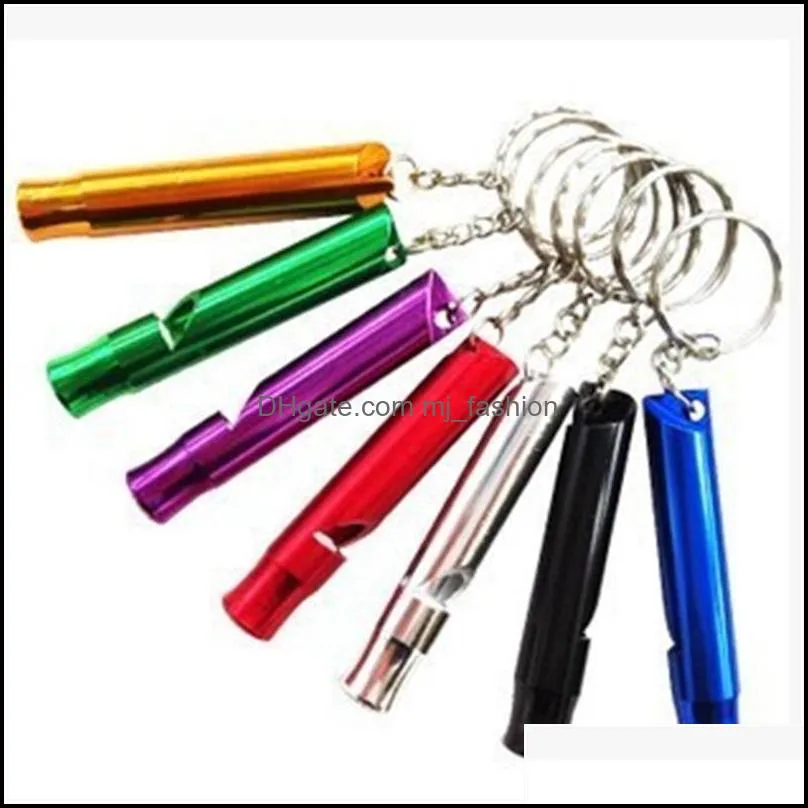  novelty mini aluminum alloy whistle keyring keychain for outdoor emergency survival safety keyring sport camping hunting88 q2