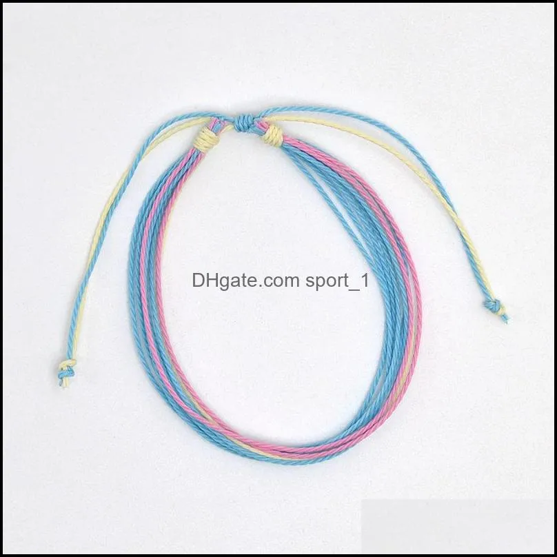 string wave bracelets for women girls boho handmade waterproof adjustable braided beach bracelet foot accessories b33a