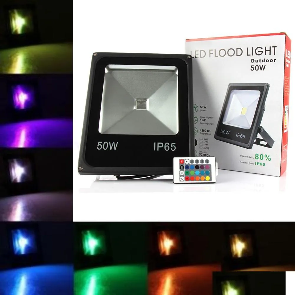 outdoor lighting 10w 20w 30w 50w rgb led floodlights waterproof led flood light landscape wall lamp ac 85265v ce dlc