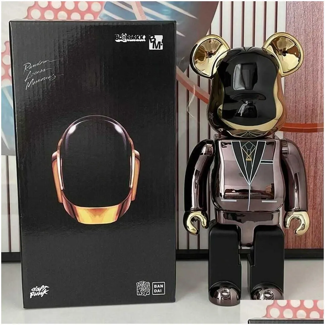 novelty games bearbrick daft punk 400 28cm joint bright face violence bear 3d bearbrick original ornament gloomy bear statue model decoration