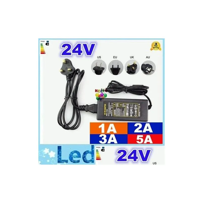 ac 110240v to dc 24v 1a 2a 3a 5a power supply  converter adapter for led strip uk/eu/us/au plugs