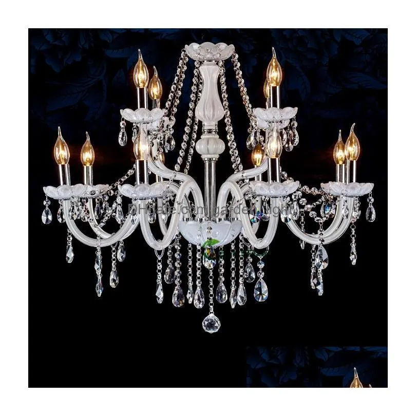 4 6 8 10 15 18 arms crystal lighting chandeliers white modern crystal chandelier living room lights bedroom lamp chandelier light