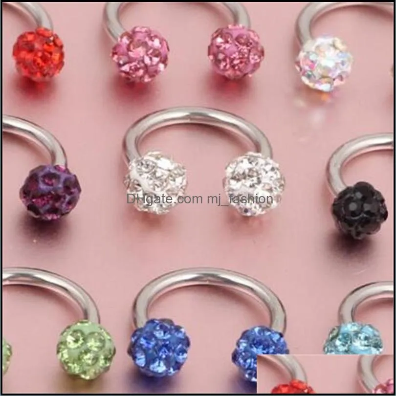 rings studs drop delivery horseshoe nose body jewelry multi colors titanium piercing 50pcs/lot aprmd 1875 t2