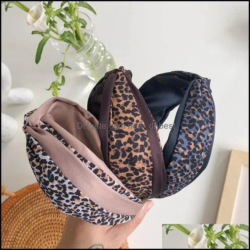 fashion womens hairband big bowknot bohemia leopard headband adult center knot headwear girls hair accessories